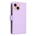 For iPhone 15 BETOPNICE BN-005 2 in 1 Detachable Imitate Genuine Leather Phone Case(Light Purple)