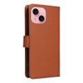 For iPhone 15 BETOPNICE BN-005 2 in 1 Detachable Imitate Genuine Leather Phone Case(Brown)