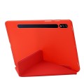 For Samsung Galaxy Tab S9 Deformation Silicone Leather Tablet Case(Red)