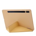 For Samsung Galaxy Tab S9+ Deformation Silicone Leather Tablet Case(Gold)