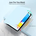 For iPad 10th Gen 10.9 2022 360 Rotation Detachable Clear Acrylic Leather Tablet Case(Ice Blue)