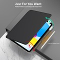 For iPad 10th Gen 10.9 2022 360 Rotation Detachable Clear Acrylic Leather Tablet Case(Black)