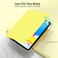 For iPad 10th Gen 10.9 2022 360 Rotation Detachable Clear Acrylic Leather Tablet Case(Yellow)