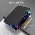 For iPad Pro 12.9 2022 / 2021 / 2020 360 Rotation Detachable Clear Acrylic Leather Tablet Case(Black