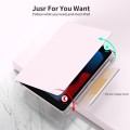 For iPad Pro 9.7 / 9.7 2018 / 2017 360 Rotation Detachable Clear Acrylic Leather Tablet Case(Pink)