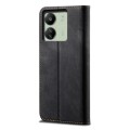 For Xiaomi Redmi 13C / Poco C65 Denim Texture Casual Style Horizontal Flip Leather Case(Black)