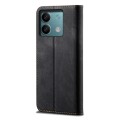 For Xiaomi Redmi Note 13 4G Global Denim Texture Casual Style Horizontal Flip Leather Case(Black)