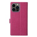 For iPhone 15 Pro Max ViLi K Series Dual-side Buckle Magsafe Leather Phone Case(Rose Red)