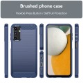 For Samsung Galaxy A15 4G Brushed Texture Carbon Fiber TPU Phone Case(Blue)