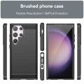 For Samsung Galaxy S24 Ultra 5G Brushed Texture Carbon Fiber TPU Phone Case(Black)
