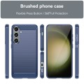 For Samsung Galaxy S24+ 5G Brushed Texture Carbon Fiber TPU Phone Case(Blue)