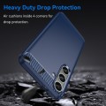 For Samsung Galaxy S24+ 5G Brushed Texture Carbon Fiber TPU Phone Case(Blue)