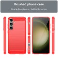 For Samsung Galaxy S24+ 5G Brushed Texture Carbon Fiber TPU Phone Case(Red)
