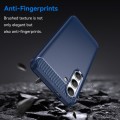 For Samsung Galaxy S24 5G Brushed Texture Carbon Fiber TPU Phone Case(Blue)
