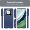 For Huawei Mate 60 Brushed Texture Carbon Fiber TPU Phone Case(Blue)