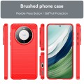 For Huawei Mate 60 Brushed Texture Carbon Fiber TPU Phone Case(Red)