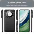 For Huawei Mate 60 Brushed Texture Carbon Fiber TPU Phone Case(Black)