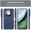 For Huawei Mate 60 Pro Brushed Texture Carbon Fiber TPU Phone Case(Blue)