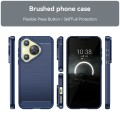 For Huawei Pura 70 Brushed Texture Carbon Fiber TPU Phone Case(Blue)