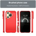 For Huawei Pura 70 Brushed Texture Carbon Fiber TPU Phone Case(Red)
