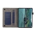 For Samsung Galaxy Tab S9 / S8 / S7 Litchi Texture Leather Sucker Tablet Case(Dark Blue)