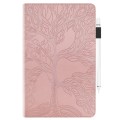 For Xiaomi Pad 6s Pro Tree Life Series Embossed Leather Tablet Case(Rose Gold)
