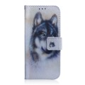 For Motorola Moto G84 Coloured Drawing Flip Leather Phone Case(White Wolf)