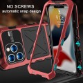 For iPhone 15 Pro R-JUST Metal + Silicone + Tempered Glass Life Waterproof Phone Case with Holder(Re