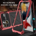 For iPhone 15 Plus R-JUST Metal + Silicone + Tempered Glass Life Waterproof Phone Case with Holder(R