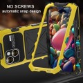 For iPhone 15 Plus R-JUST Metal + Silicone + Tempered Glass Life Waterproof Phone Case with Holder(Y