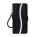 For iPhone 15 Pro Max Glitter Powder Filp Leather Phone Case(Black)