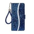For iPhone 15 Pro Max Glitter Powder Filp Leather Phone Case(Blue)