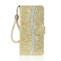 For iPhone 15 Pro Max Glitter Powder Filp Leather Phone Case(Gold)