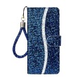 For iPhone 15 Pro Glitter Powder Filp Leather Phone Case(Blue)