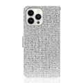 For iPhone 15 Pro Glitter Powder Filp Leather Phone Case(Silver)