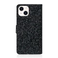 For iPhone 15 Plus Glitter Powder Filp Leather Phone Case(Black)