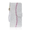 For iPhone 15 Plus Glitter Powder Filp Leather Phone Case(Silver)