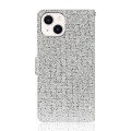 For iPhone 15 Glitter Powder Filp Leather Phone Case(Silver)