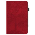 For Honor Pad 9 Tree Life Series Embossed Leather Tablet Case(Red)