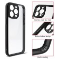 For iPhone 15 Pro Max Fine Pore Frosted TPU + Transparent PC Phone Case(Black)