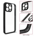 For iPhone 15 Pro Fine Pore Frosted TPU + Transparent PC Phone Case(Black)