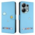 For Xiaomi Redmi Note 13 Pro 4G Cartoon Cats Leather Phone Case(Blue)