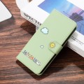 For Xiaomi Redmi Note 13 5G Cartoon Cats Leather Phone Case(Green)