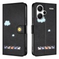For Xiaomi Redmi Note 13 Pro+ Cartoon Cats Leather Phone Case(Black)