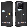 For Xiaomi 13T Cartoon Cats Leather Phone Case(Black)