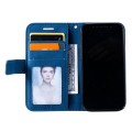 For iPhone 15 Plus Skin Feel Splicing Leather Phone Case(Blue)