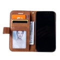 For iPhone 15 Plus Skin Feel Splicing Leather Phone Case(Brown)