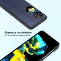 For Huawei Pocket 2 ABEEL Wood Texture PU Phone Case(Blue)