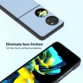 For Huawei Pocket 2 ABEEL Genuine Leather Wave Black Edge Phone Case(Blue)