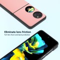 For Huawei Pocket 2 ABEEL Genuine Leather Wave Black Edge Phone Case(Pink)